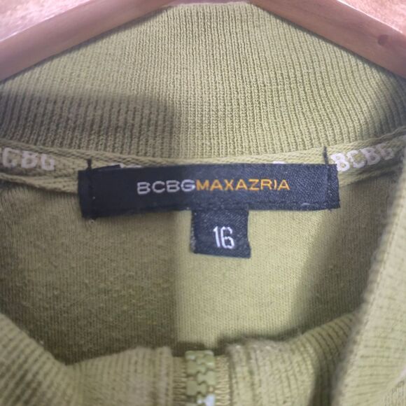 BCBGMaxAzria Y2K Varsity Green Jacket Cotton Kids Size 16 - Picture 3 of 5